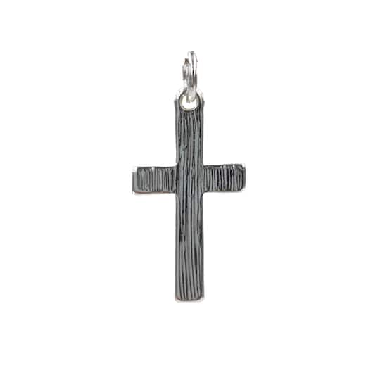 12 Pack: Charmalong™ Antique Silver Cross Charm by Bead Landing™